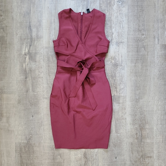 Windsor Wine Red Bandage Dress - Picture 2 of 8